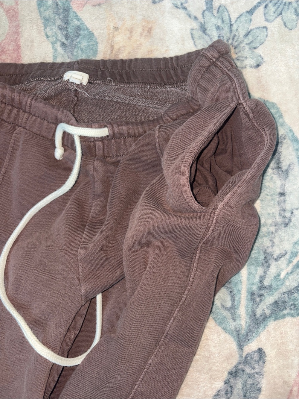 aerie Wide-Leg Brown Drawstring Lounge Pants - Picture 4 of 5
